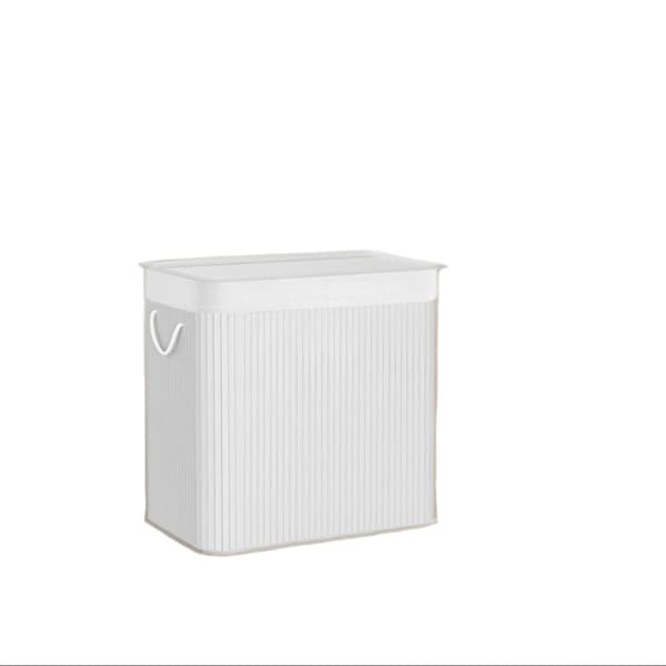Tvättkorg 3 fack - bambu - 60 x 40 x 61,5 cm