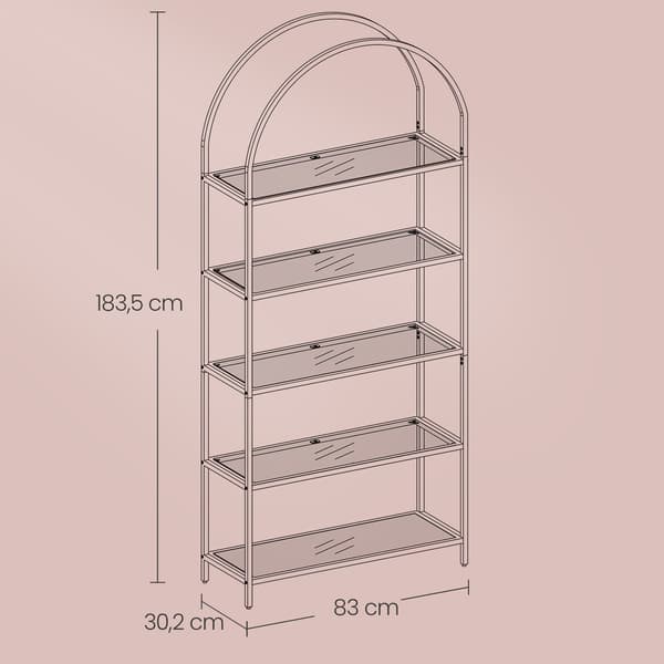 Guldglasställ - Displayställ - Förvaringsställ - 30,2 x 83 x 183,5 cm