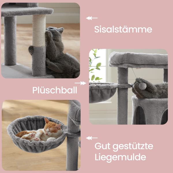 Kattenkrabpaal met groot platform - sisal - 48 x 48 x 96 cm