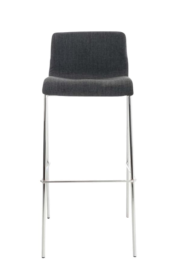 Barstol Modern stil - Pall - Stackbar, ergonomisk komfort | Färg: mörkgrå basfärg: krom