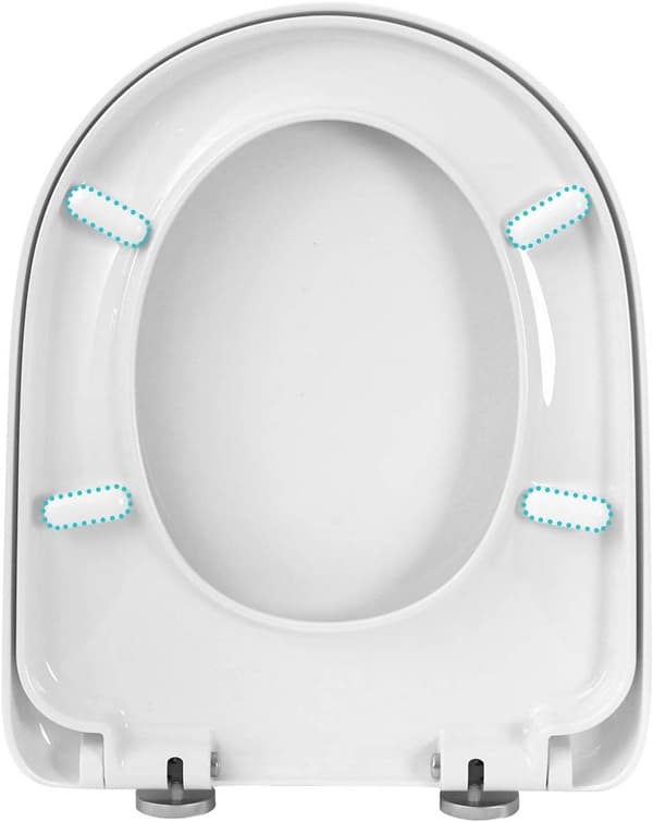 D-formad toalettsits med soft close och quick release | Vit