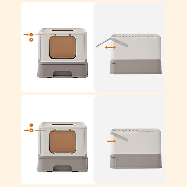 Kattlåda med lock och låda – PP/PC – 42,5 x 54,3 x 37,8 cm
