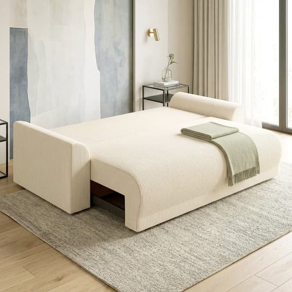 3-sits bäddsoffa med sovfunktion | Färg: Beige | Mått: 230x95x73 cm