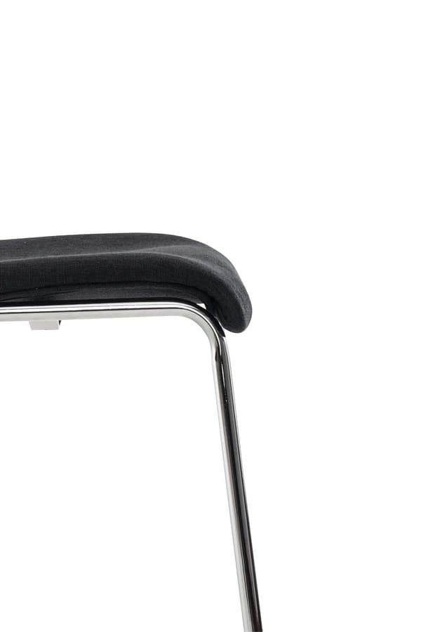 Barstol Modern stil - Pall - Stackbar, ergonomisk komfort | Färg: Svart | Basfärg: krom