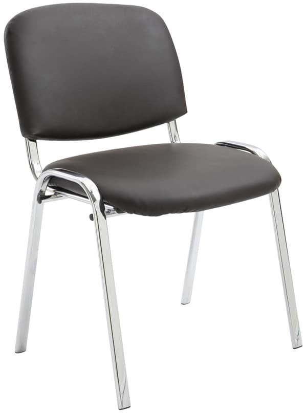 Stackstol - Konferensstol - Artificial Leather & Stable Metal - Space -sparande stapelbar | Färg: Brun