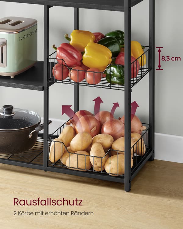 Köksställ - förvaringsställ i metall - robust stål - 35 x 80 x 95 cm