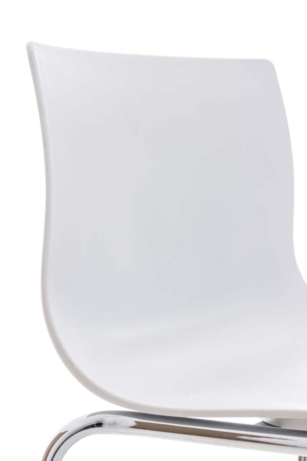Modern Barstol - Chic Design - Bekväm ergonomisk sätesfärg: Vit | Basfärg: krom