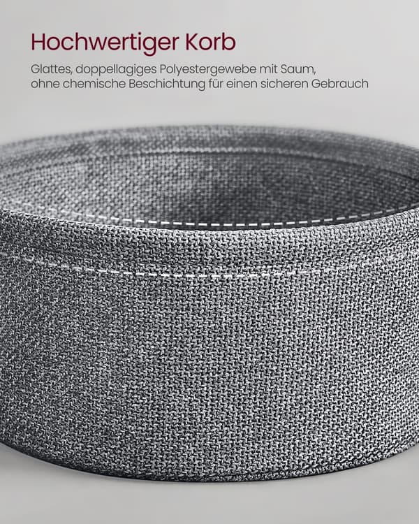 Sidobord med tygkorg - spånskiva, stål, polyester - 45 x 50 cm