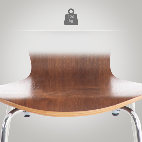 Stackstol - Multifunktionell - Space -Saving Design, Perfekt för evenemang och konferenser Färg: Walnut