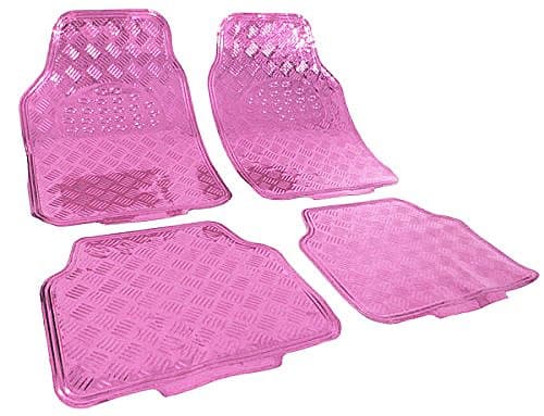 Universal bilmattor 4-delad aluminiumlook | Rosa