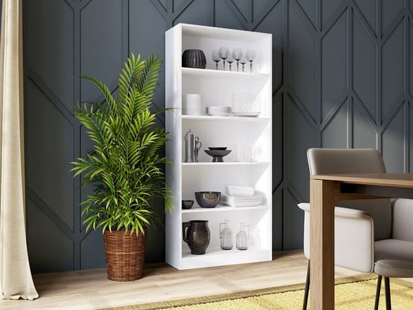 Klassisk bokhylla R80 - Robust & multifunktionell | Vit | 182x80x30 cm