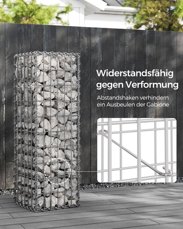Gabion korgsats av galvaniserat stål - 100 x 30 x 30 cm - nätvägg