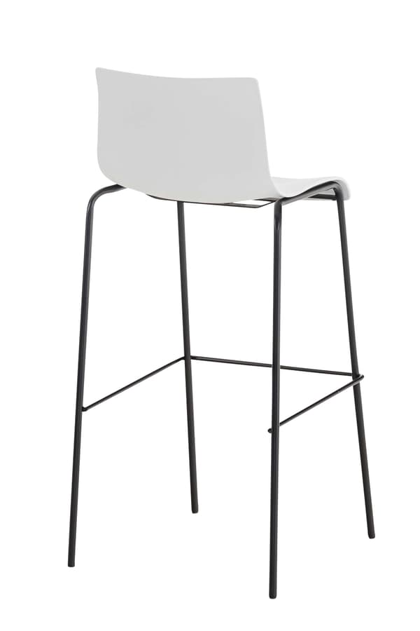 Modern Barstol - Chic Design - Bekväm ergonomisk sätesfärg: Vit | Basfärg: svart