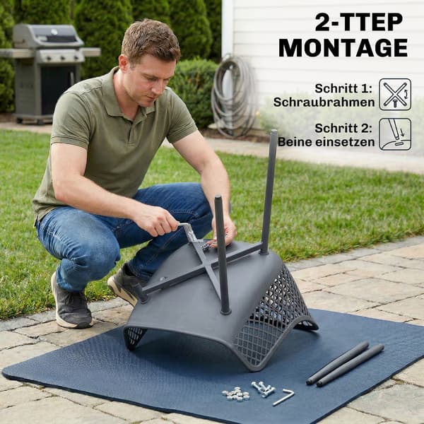 Trädgårdsstolar 4-delat set med armstöd | Färg: Mörkgrå | Mått: 56x51x84 cm