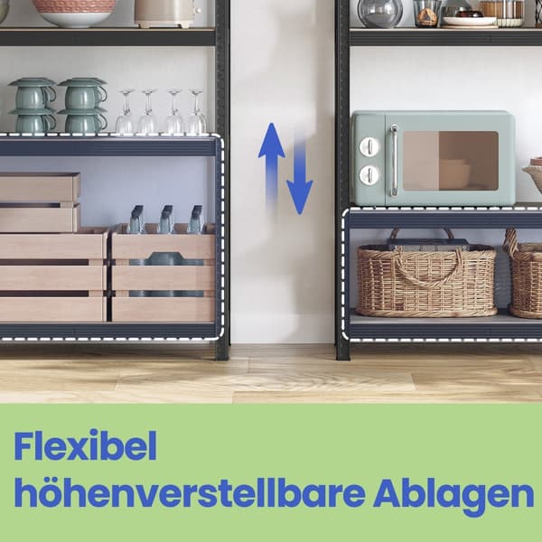 Kraftig lagerställ - källarställ - förvaringsställ - 50 x 100 x 200 cm - stål & MDF