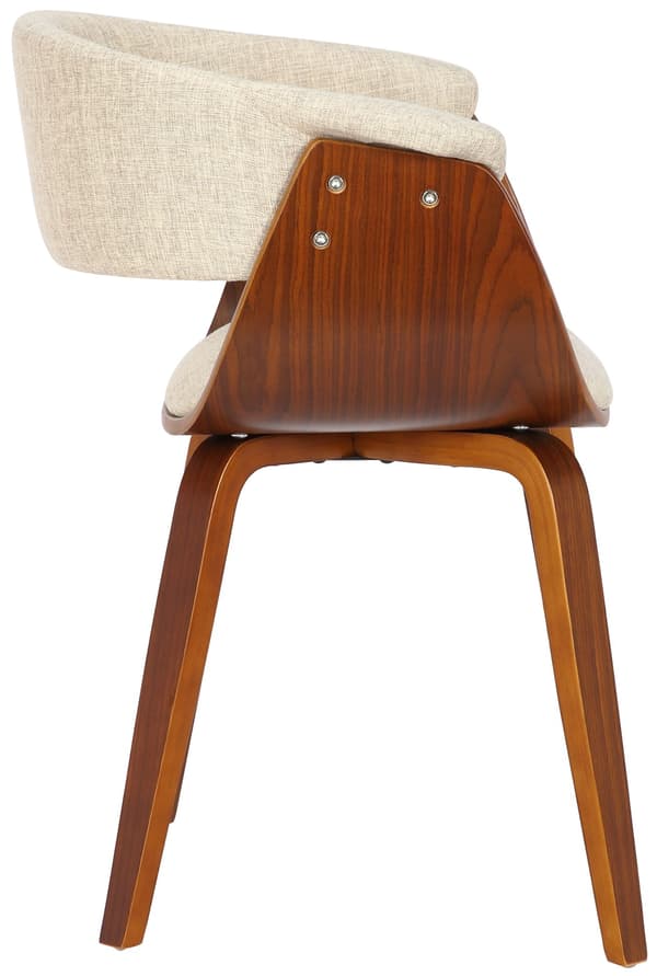 2 -Stycke Matsalstolar Set - Lean -stolar - Ergonomisk design, elegant textil | Färg: Walnut/Creme