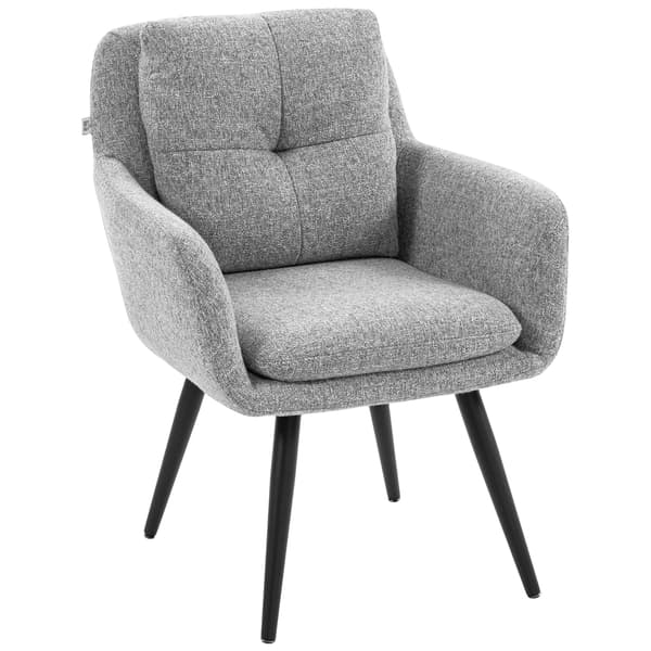 Modern accentstol med metallben - Grå | Färg: Grå | Mått: 65x72x86 cm