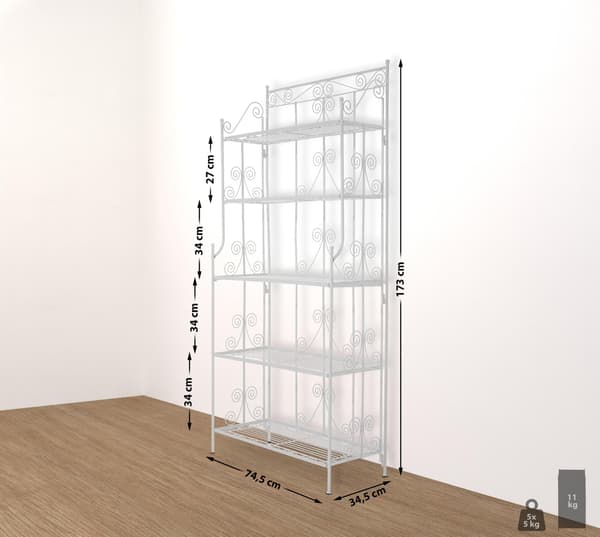 Foldbar växtställ - Blomstativ - Hållbar järndesign, landsstil