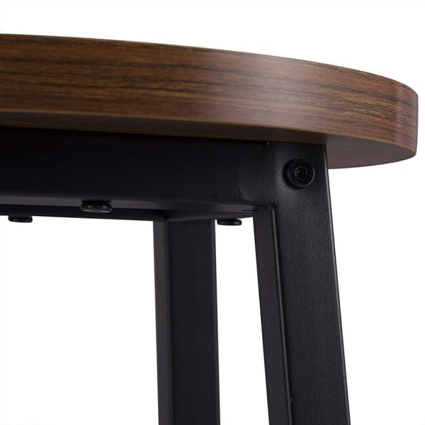 Barstolar 2-delat set stålram MDF-sits | Mörk bok | 30x30x71 cm