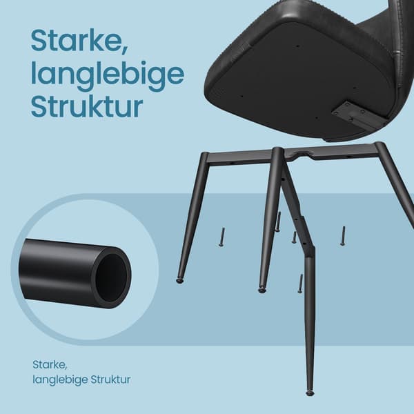 Set med 2 matsalsstolar - Svart - Komfort och stil