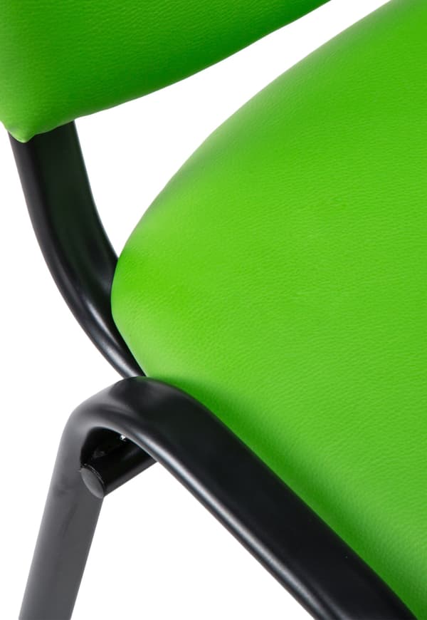 Stackstol Artificial Leather - Mötesstol - Bekväm sittkomfort, stapelbar | Färg: Grönt