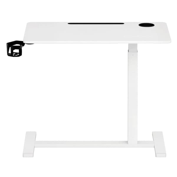 Ställbart ståbord med hjul | Vit | 80x45x65-102 cm
