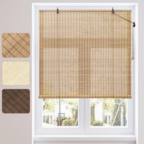 Bambu rullgardin ljusfiltrerande sidodrift | Brun | 80x220 cm