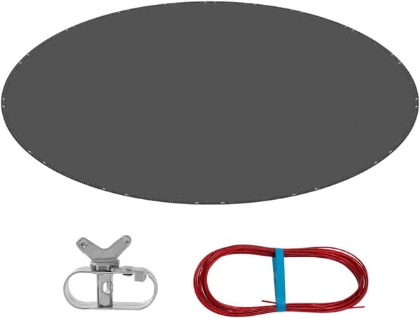 Poolskydd 200 g PE med ögon och stålkabel 520 cm | Grå