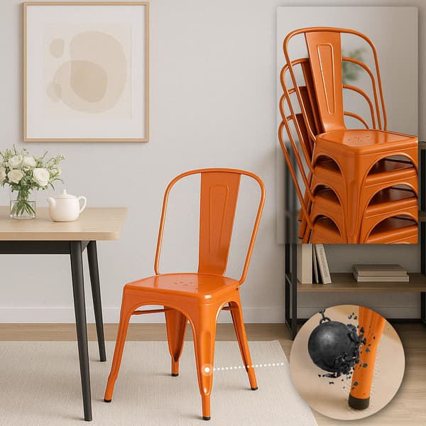 Metall Stacking Chair - Industrial Design - Rymdbesparing
