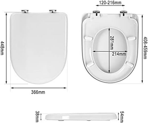 D-formad toalettsits med soft close och quick release | Vit