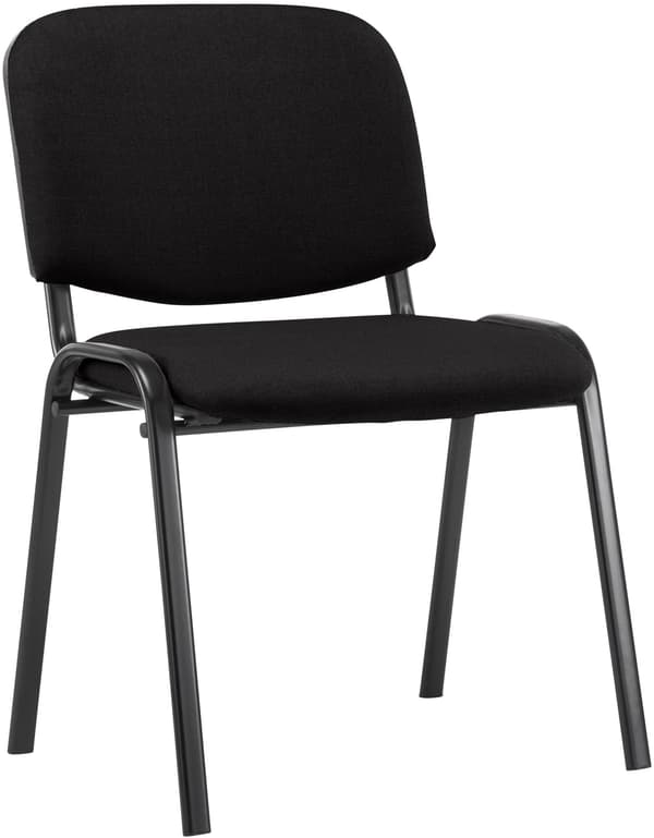 Stackstol - Konferensstol - Bekväm säte - Hållbart tyg - Black Metal Frame | Färg: blå