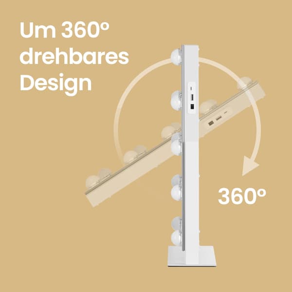 Sminkspegel med LED-belysning och touchkontroll | Vit | 55x10x45 cm