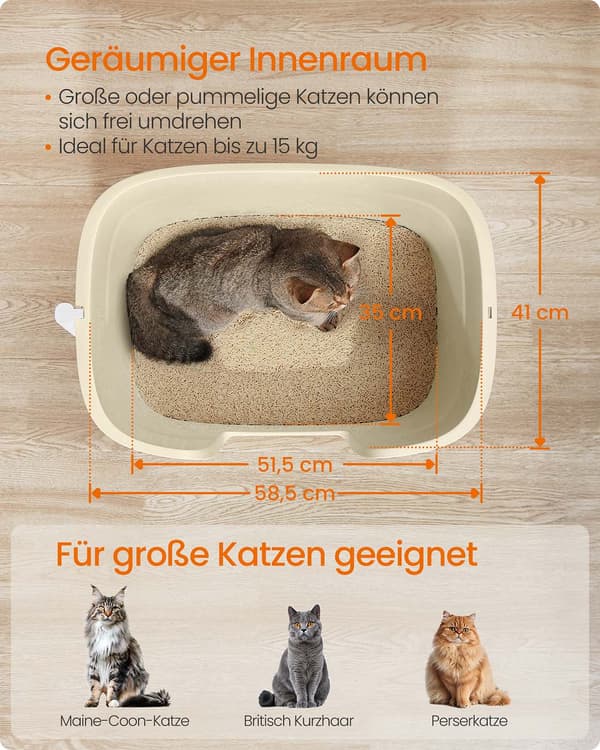Kattsandset - kattlåda - kattbadrum - lätt - 64 x 76 x 33 cm
