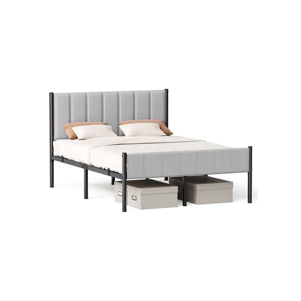Dubbelsängsram - stål - max. 500 kg - 207 x 141,5 x 104 cm - grå