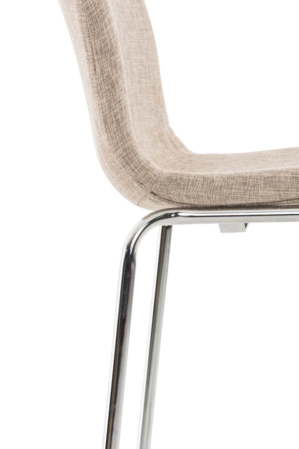 Barstol Modern stil - Pall - Stackbar, ergonomisk komfort | Färg: Crème | Basfärg: krom