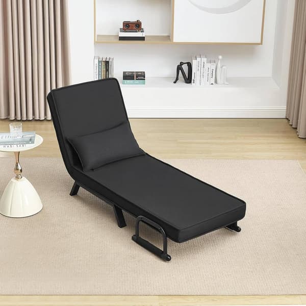 3-i-1 sovstol med justerbart ryggstöd, linne | Svart | 65x78x75 cm