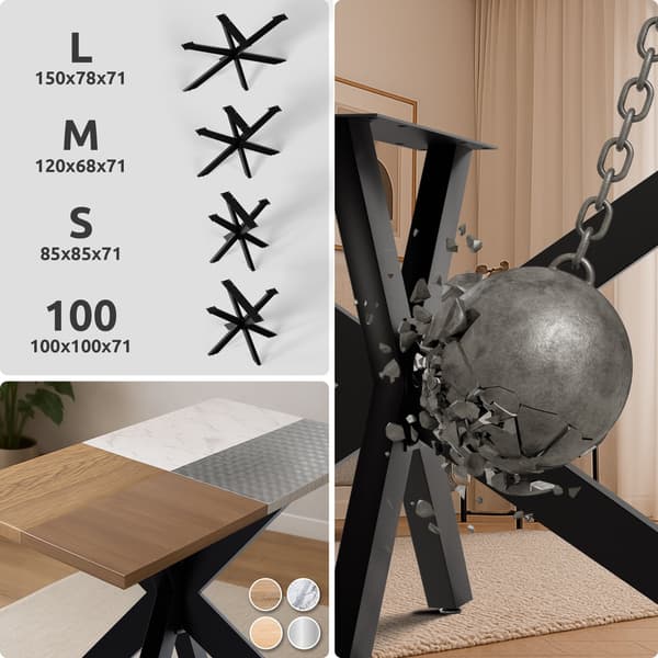 Industriell stolben - Bord ben - robust stål, enkel montering