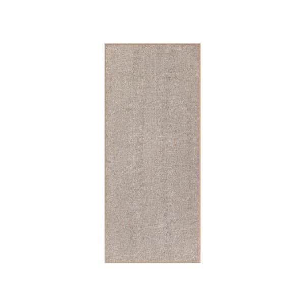 Matta 80 x 200 cm kamelbrun, slitstark polyester i jute-look