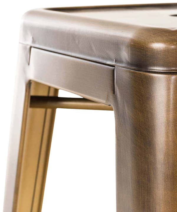 Industriellt designad barstol - Robust metall - Stackbar & underhåll - vänlig | Färg: Guld