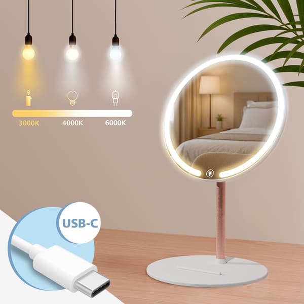 Makeup Mirror - Cosmetics Reflector, Dimble LED Lighting, Contemporary Design -