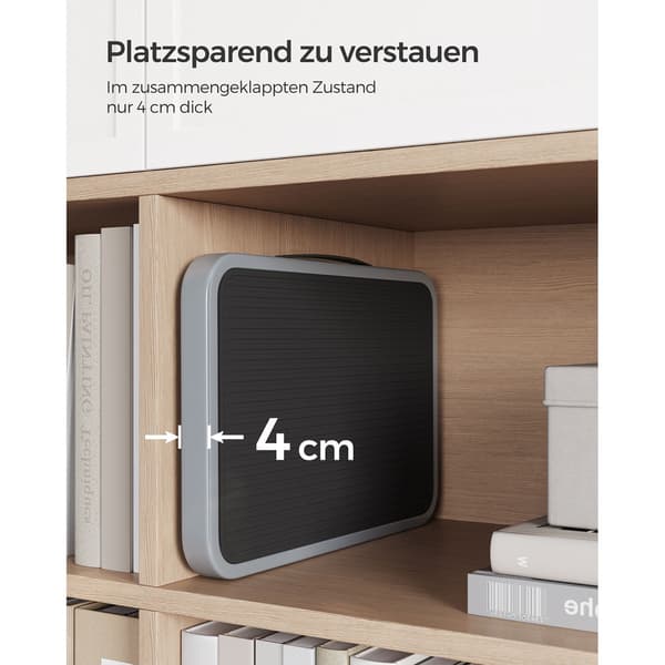 Hopfällbar stol i grått stål - strandstol - bärbar - robust - kompakt - 32 x 44 x 17,5 cm