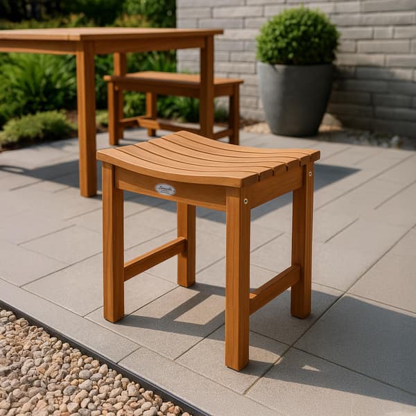 Solid Teak -avföring - Träfotstol - Väder -resistent och hållbar för varje stil