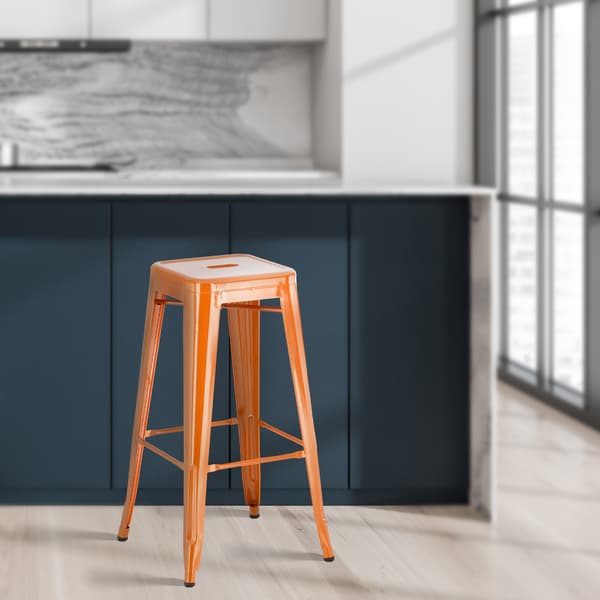 Uppsättning av 2 klassiska barstolar - stapelbar - lätt att underhålla design