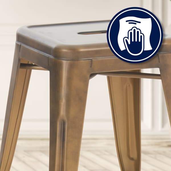 Modern stapelbar pall - Barstol - Space -Saving Design | Färg: Guld