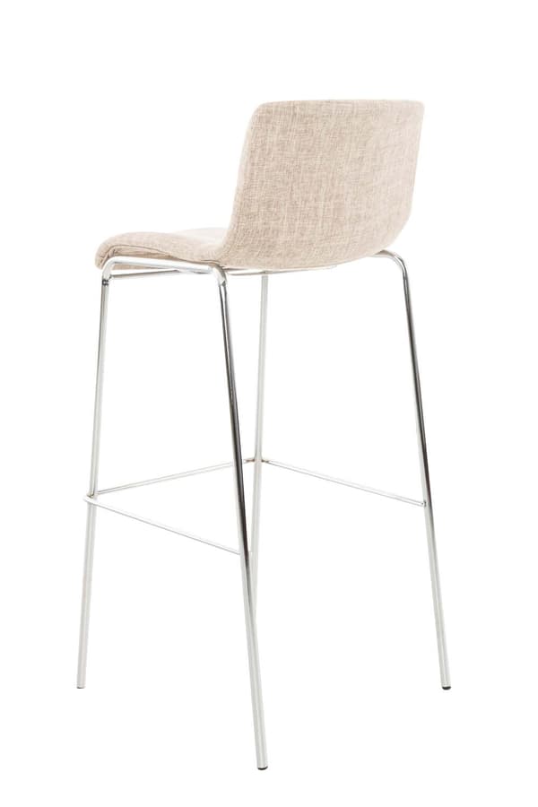 Barstol Modern stil - Pall - Stackbar, ergonomisk komfort | Färg: Crème | Basfärg: krom
