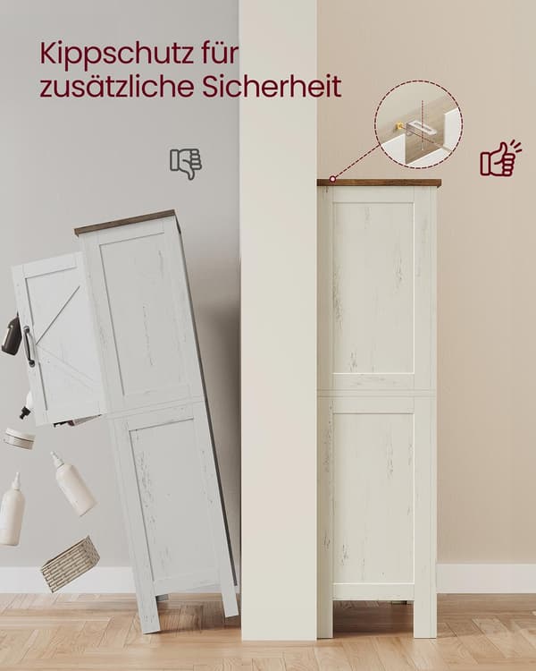 Förvaringsskåp brun-vit – MDF – robust – 30 x 60 x 110 cm