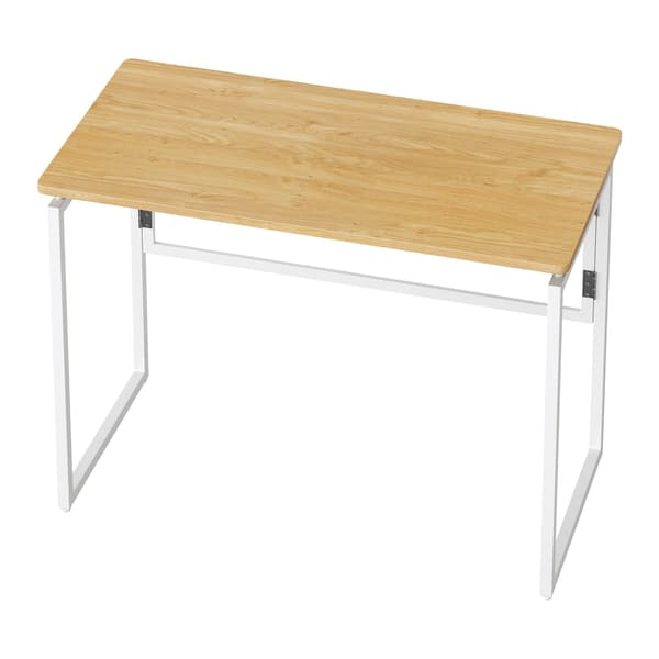 Fällbart datorbord med rundade hörn | Ek färg | 100x50x74 cm