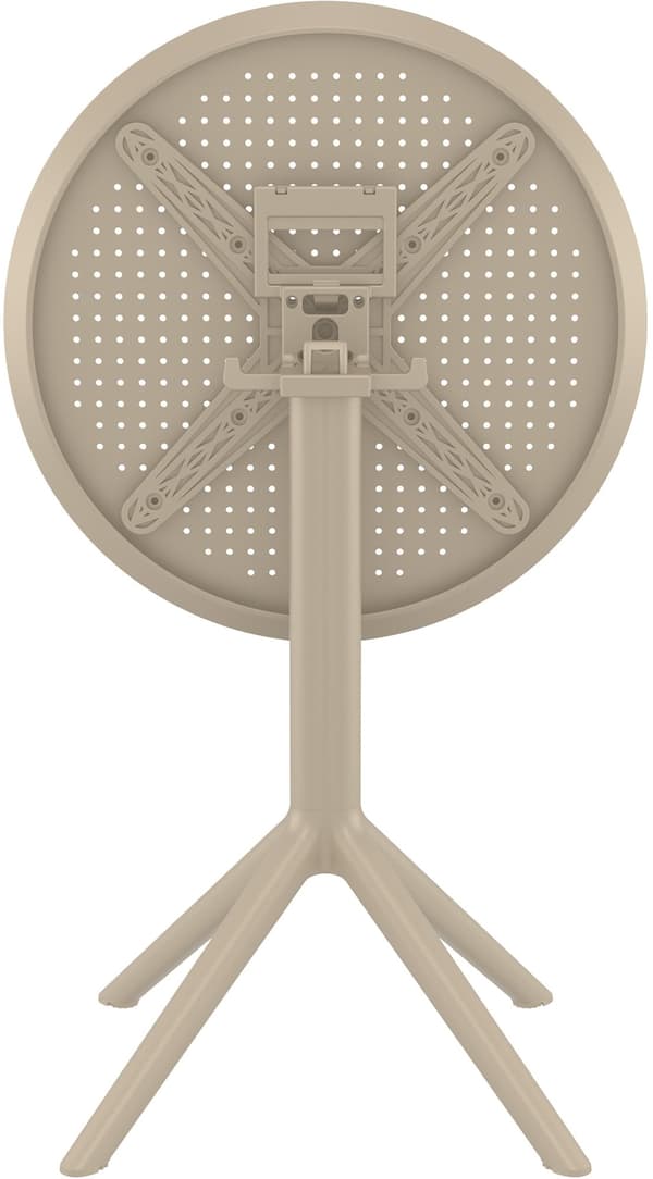 Rund vikbord taupe - vikbar bord - uv -resistent och väder -resistent