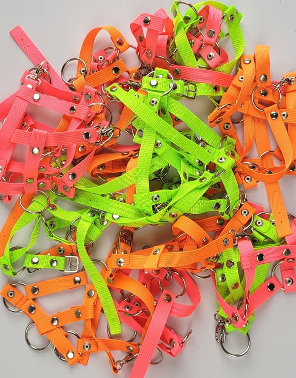 Neonrosa tether, hästlinje, robust webbing - lätt att fästa, hållbar och smutsavvisande
