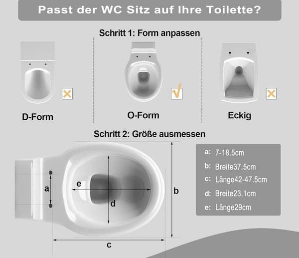 Toalettsits med soft close och snabbkoppling O-form | Vit marmor mönster